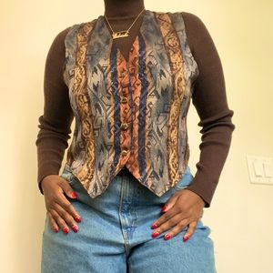 Patterned 90s Vintage Vest